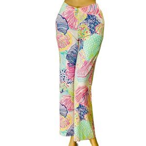 Lilly Pulitzer Roar Of The Seas Georgia May Palazzo Multicolor Pull On Pants XS
